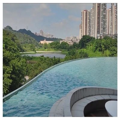 AUPOOL Piscina in fibra di vetro acrilica con massaggio in spa e finestrino acrilico