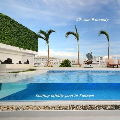 Materiale da costruzione AUPOOL 30 anni Piscina acrilica non ingiallente per il tetto dell'hotel in Vietnam